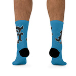 Alota Note$ Garmentry Monogram(Blk) DTG Socks-Sapphire