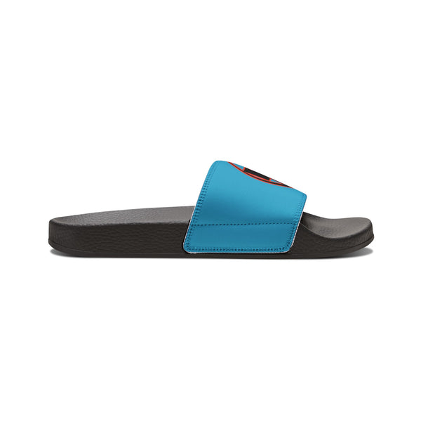 On Fleek Cosmetics Women's PU Slide Sandals-turquoise/orange