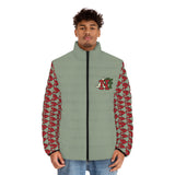 Puffer Jacket - Alota Note$ Icon Pattern Sleeve Men's Jacket - DGMGR Seamoss