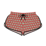 Alota Note$ Garmentry >$ Icon Pattern Women's Relaxed Boy Shorts (AOP) - DGMGR Red