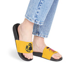 On Fleek Cosmetics Women's PU Slide Sandals-yellow/yellow