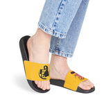 On Fleek Cosmetics Women's PU Slide Sandals-yellow/yellow