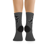 Alota Note$ Garmentry Monogram(Blk) DTG Socks-Charcoal