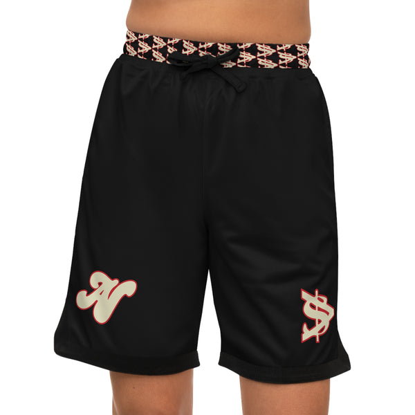 Alota Note$ Garmentry Basketball Rib Shorts (AOP) - DGMGR Black