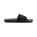 On Fleek Cosmetics Women's PU Slide Sandals-black/orange