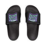 Gotham City Legends Men's PU Slide Sandals-Black/Teal/Purple