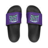 Gotham City Legends Men's PU Slide Sandals-Purple/Teal/Purple