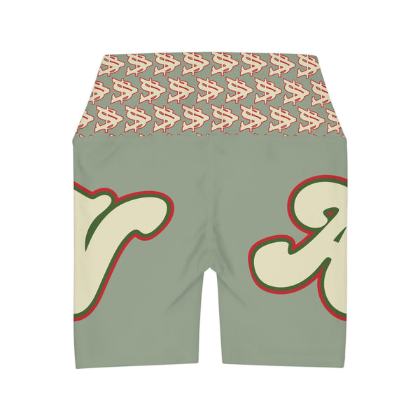 Alota Note$ Garmentry Lettermark & Icon Pattern High Waisted Yoga Shorts (AOP) - DGMGR 5