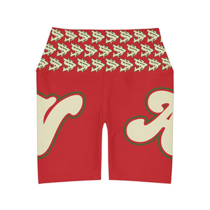 Alota Note$ Garmentry Lettermark & Icon Pattern High Waisted Yoga Shorts (AOP) - DGMGR 1