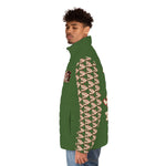 Puffer Jacket - Alota Note$ Icon Pattern Sleeve Men's Jacket - DGMGR Hunter