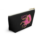 On Fleek Cosmetics Accessory Pouch w T-bottom w/ OFC Seal Logo - Black/Yellow