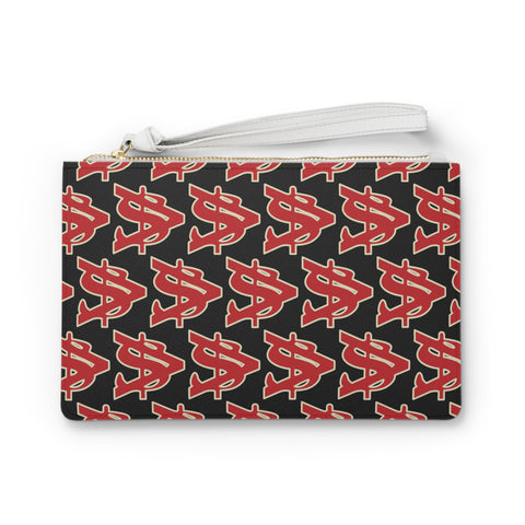 Alota Note$ Garmentry ‘>$’ Icon Pattern Clutch Bag - DGMGR Black