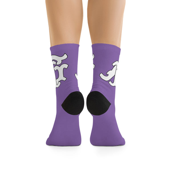 Alota Note$ Garmentry Monogram DTG Socks-Lavender