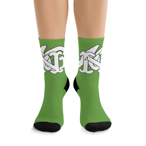 Alota Note$ Garmentry Monogram DTG Socks-Lime