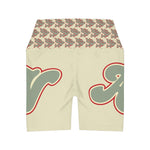 Alota Note$ Garmentry Lettermark & Icon Pattern High Waisted Yoga Shorts (AOP) - DGMGR Oatmeal