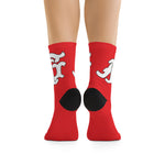 Alota Note$ Garmentry Monogram DTG Socks-Bright Red