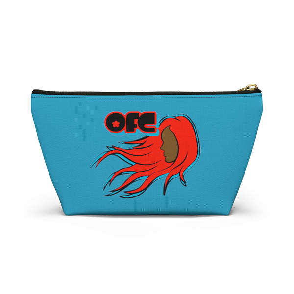 On Fleek Cosmetics Accessory Pouch w T-bottom - Teal/Orange