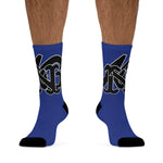 Alota Note$ Garmentry Monogram(Blk) DTG Socks-Dark Royal Blue