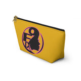 On Fleek Cosmetics Accessory Pouch w T-bottom - Yellow/Pink