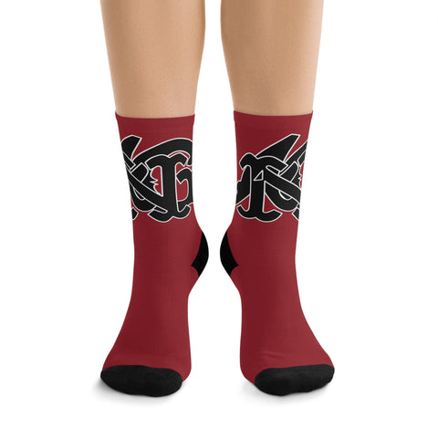 Alota Note$ Garmentry Monogram(Blk) DTG Socks-Chilli