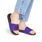 On Fleek Cosmetics Women's PU Slide Sandals-purple/hot pink