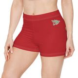 Alota Note$ Garmentry Women's Boy Shorts (AOP) -DGMGR Red