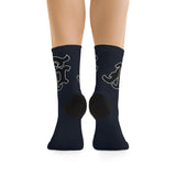 Alota Note$ Garmentry Monogram(Blk) DTG Socks-Navy