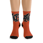 Alota Note$ Garmentry Monogram(Blk) DTG Socks-Dark Orange