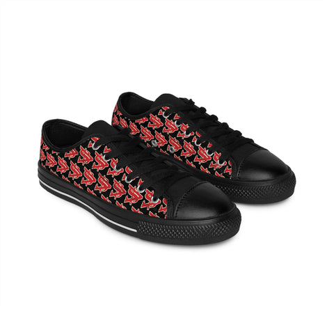 Alota Note$ Garmentry ‘>$’ Icon Pattern Men's Low Top Sneakers - DGMGR Black