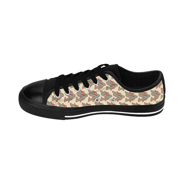 Alota Note$ Garmentry ‘>$’ Icon Pattern Men's Low Top Sneakers - DGMGR Oatmeal