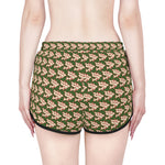 Alota Note$ Garmentry >$ Icon Pattern Women's Relaxed Boy Shorts (AOP) - DGMGR Forest Green