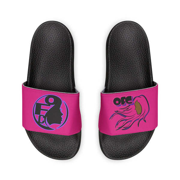 On Fleek Cosmetics Women's PU Slide Sandals-hot pink/hot pink