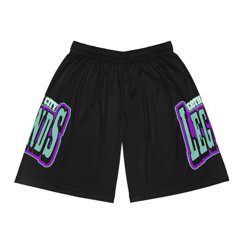 Gotham City Legends Basketball Shorts (AOP)-Black/Teal/Purple