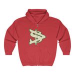 Alota Note$ Garmentry >$ Icon Torso Unisex Heavy Blend™ Full Zip Hooded Sweatshirt - DGMGR colorway