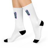 Gotham City Legends Cushioned Crew Socks - White/Purple/Teal