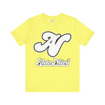 Alota Note$ Garmentry White Lettermark/Wordmark Combo Logo x Dollar Sign Icon Unisex Jersey Short Sleeve Tee