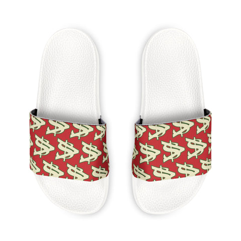 Alota Note$ Garmentry ‘>$’ Icon Pattern Women's Slide Sandals - DGMGR Red