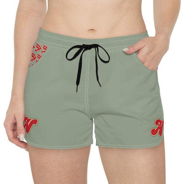 Alota Note$ Garmentry Women's Casual Boy Shorts - (AOP) - DGMGR Seamoss