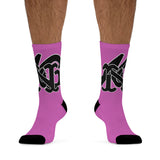 Alota Note$ Garmentry Monogram(Blk) DTG Socks-Pinky