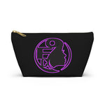 On Fleek Cosmetics Accessory Pouch w T-bottom - Black/Purple