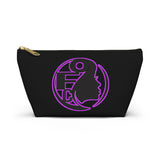 On Fleek Cosmetics Accessory Pouch w T-bottom - Black/Purple