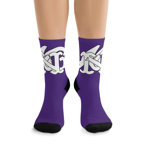 Alota Note$ Garmentry Monogram DTG Socks-Purple