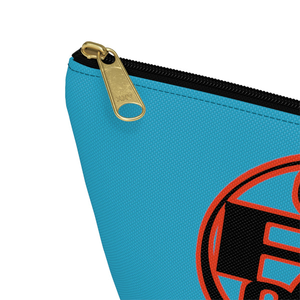 On Fleek Cosmetics Accessory Pouch w T-bottom - Teal/Orange