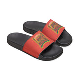 Gotham City Legends Men's PU Slide Sandals-Tomato/Pine/Goldenrod Lime/Black