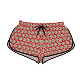 Alota Note$ Garmentry >$ Icon Pattern Women's Relaxed Boy Shorts (AOP) - DGMGR Red