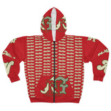 Alota Note$ Garmentry Unisex Zip Hoodie (AOP) - DGMGR Red