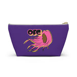 On Fleek Cosmetics Accessory Pouch w T-bottom w/ OFC Seal Logo - Purple/Yellow