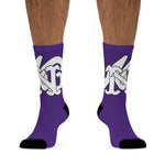 Alota Note$ Garmentry Monogram DTG Socks-Purple