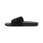 On Fleek Cosmetics Women's PU Slide Sandals-black/orange