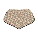 Alota Note$ Garmentry >$ Icon Pattern Women's Relaxed Boy Shorts (AOP) - DGMGR Oatmeal